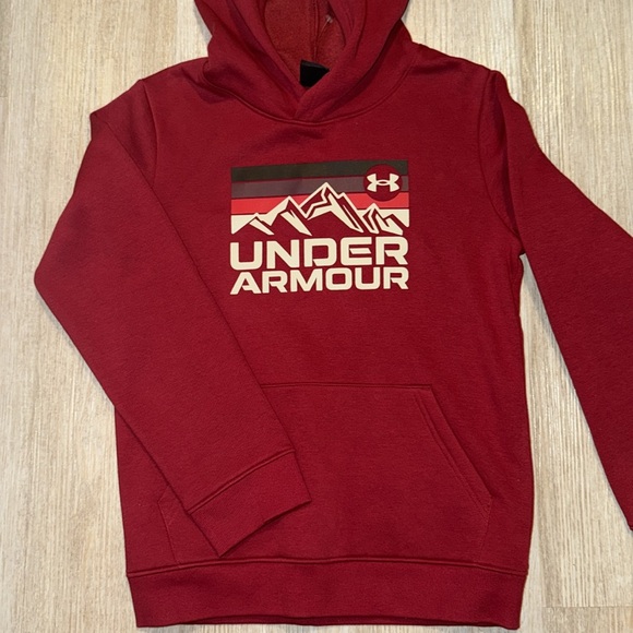 NWOT Under Armour Youth Unisex Maroon Graphic Hoodie Sweatshirt - Size M 10/12 - Picture 5 of 8